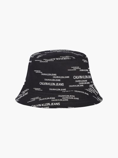 Calvin Klein Táskák & Kiegészítők HU554581 | Calvin Klein Logo Bucket Férfi Kalapok Fekete